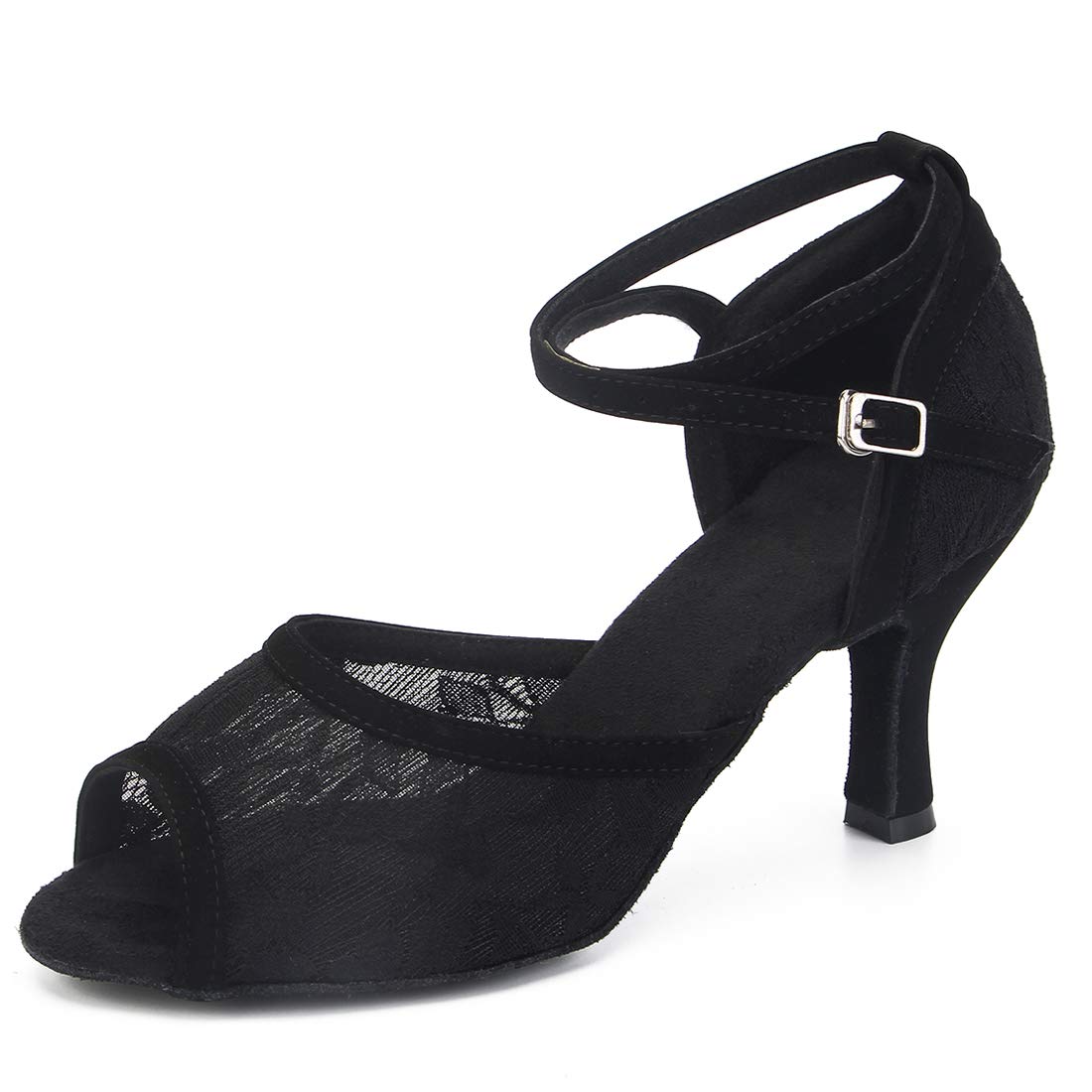 BCLN Women Lace Party Wedding Shoes,Latin Salsa Tango Practice Ballroom Dance Shoes 3" Heel