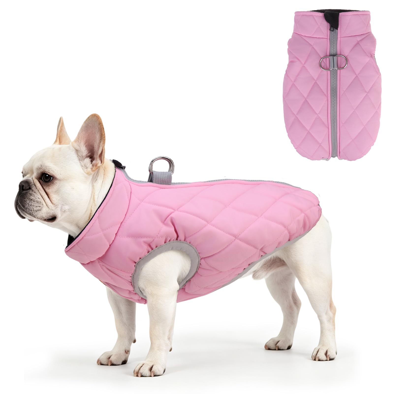 SCENEREAL Winter Dog Vest Coat with Harness Built in