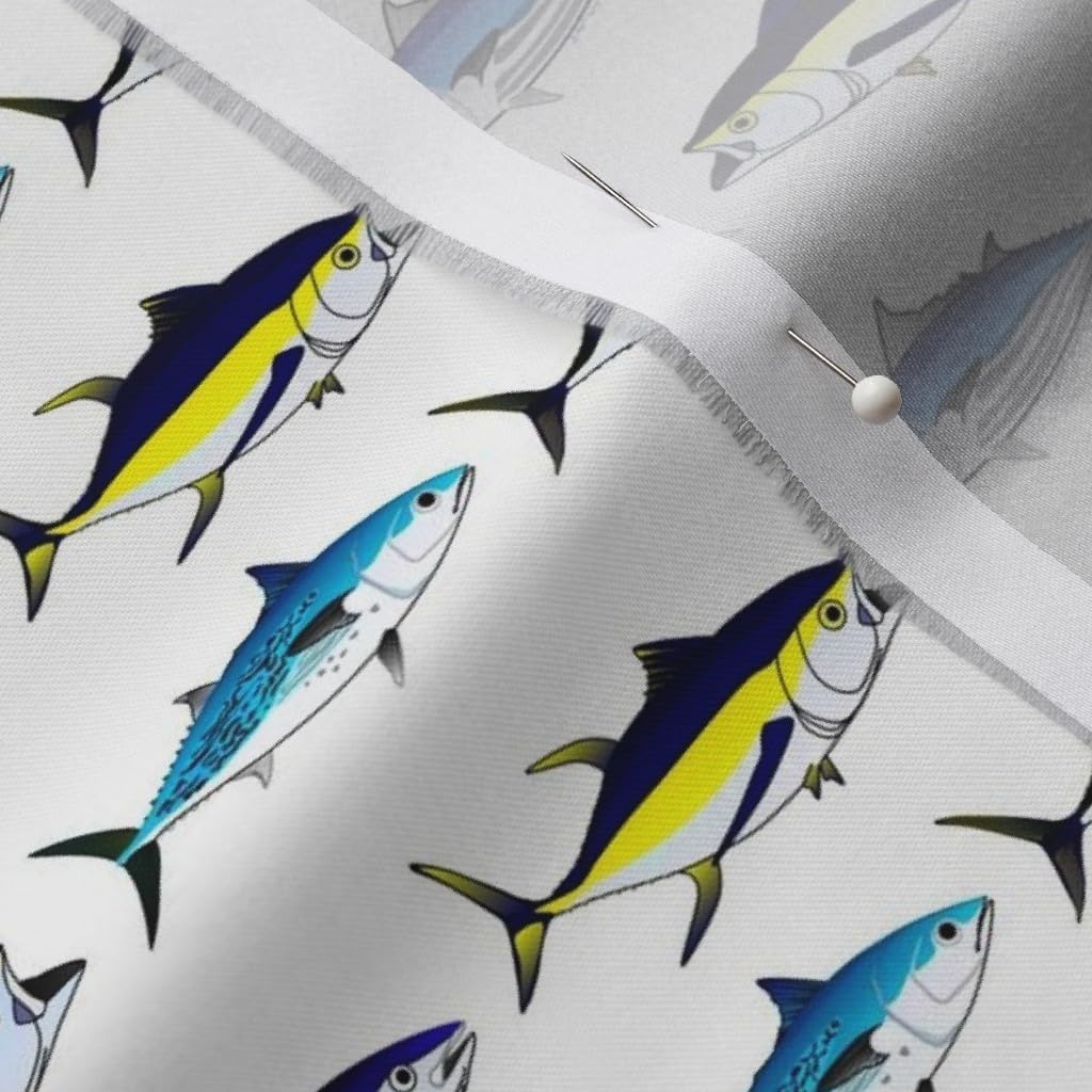 Spoonflower Fabric - Fish Ocean Printed on Organic Cotton Sateen Fabric by The Yard - Sewing Quilting Apparel Home Decor
