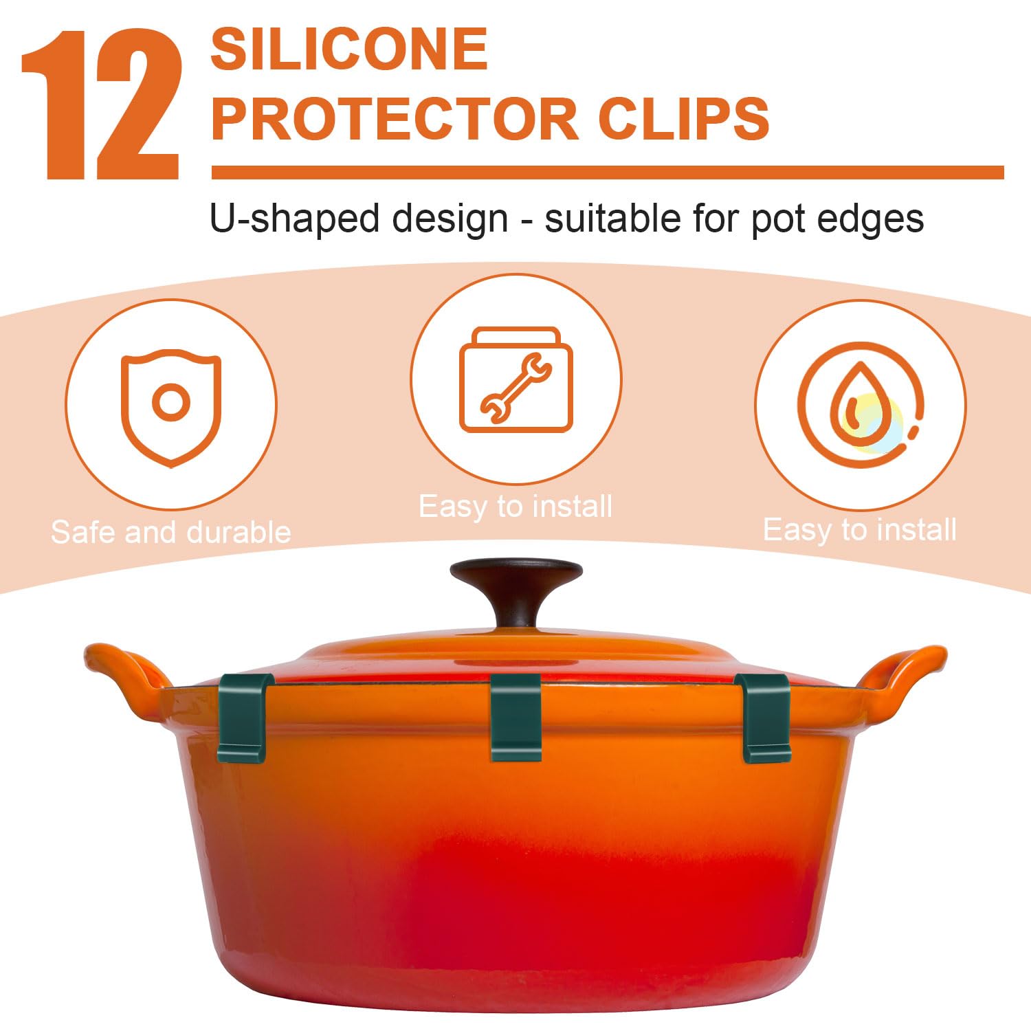 12pcs Dutch Oven Lid Protector Clips - Image 2