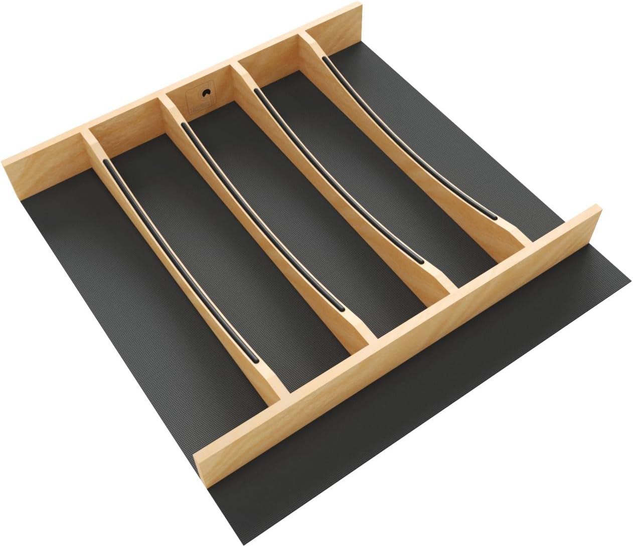 Rev-A-Shelf Craftsman Collection 19-1/4" X 19-1/2" Solid Maple Utensil Drawer Insert w/Black Accents