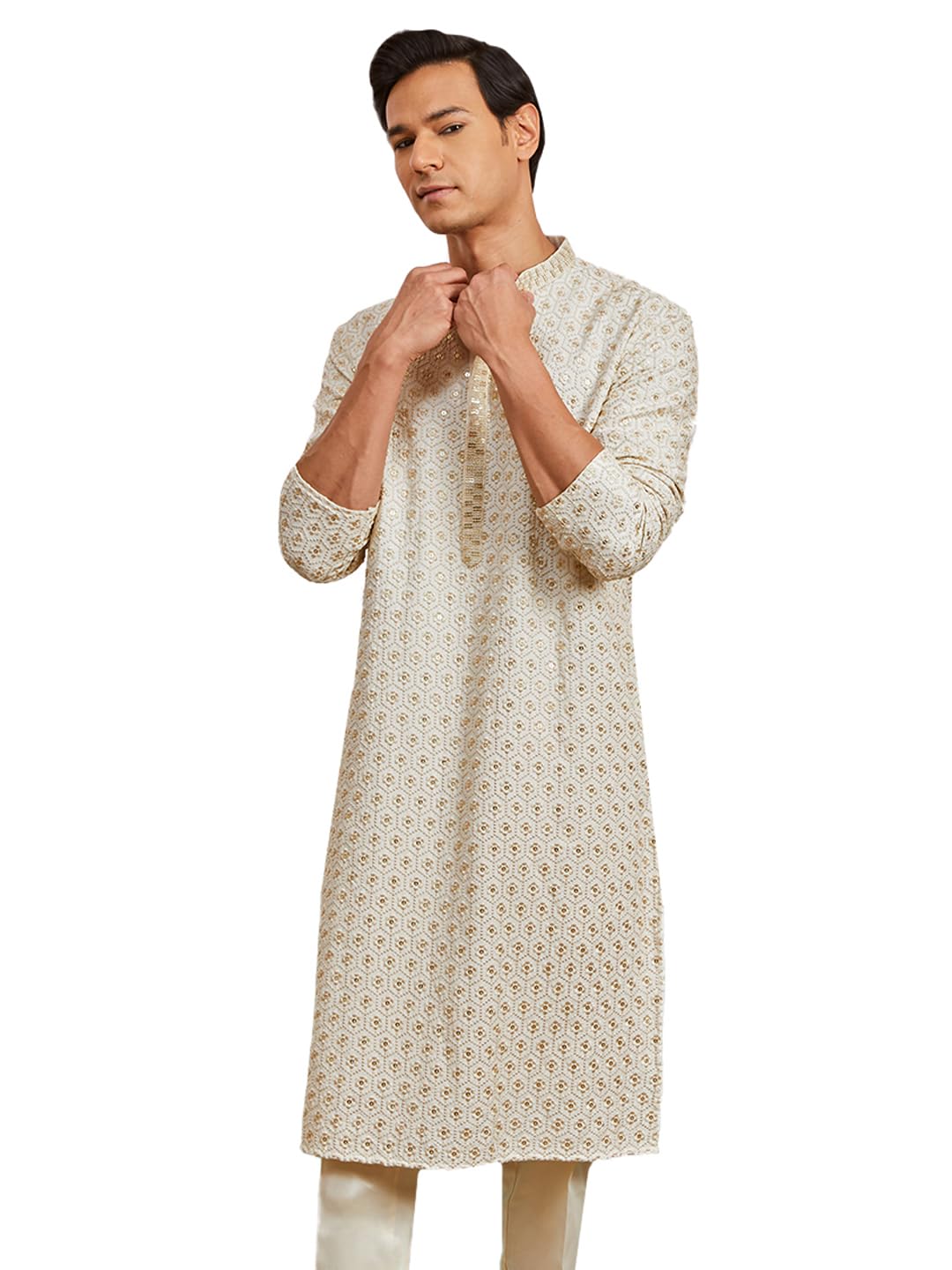 Men's Rayon Kurta - This Men's Kurta exudes Elegance with its Intricate Design and Sophisticated Color Palette.