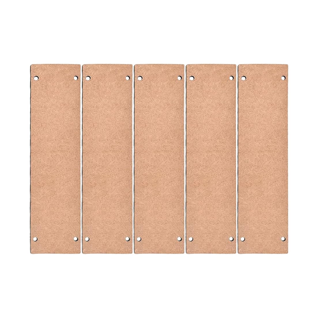WRAPPING STUDIO Plain MDF Blank Cutout Hanging Rectangular 3mm Pine Wood Sheet |Set of 5 with 2 Holes for Painting, Hanging, Decoupage, Resin Art Work & Decoration (12 x 3 Inch)-image-31