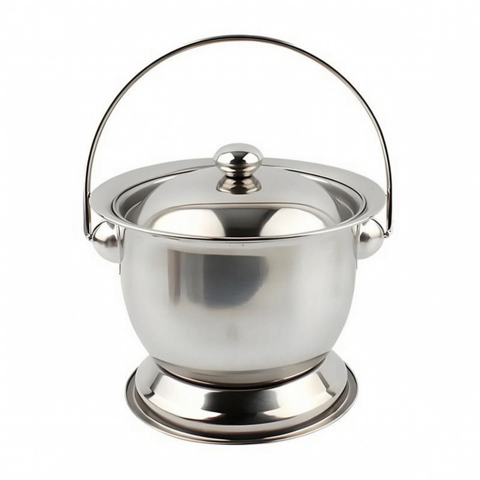 Orinatoio da Comodino in Acciaio Inox Leggero Vaso da Letto con Base Antiscivolo Stabile Wc Comodino per Bambini, Assistenza Domiciliare