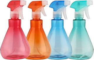 MUKLEI 4 Pack Plant Water Spray Bottles, 500ml Plastic Plant Mister Sprayer, Empty Mist Trigger Sprayer Refillable Fine Mist Flowers Bottles for Cleaning, Gardening, Hairdressing, 4 Colour