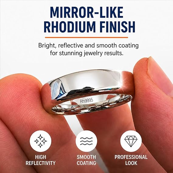 Lahzio Rhodium Plating Solution Ready to Use (1/2 Gram) Electroplating Solution Bath Super Bright