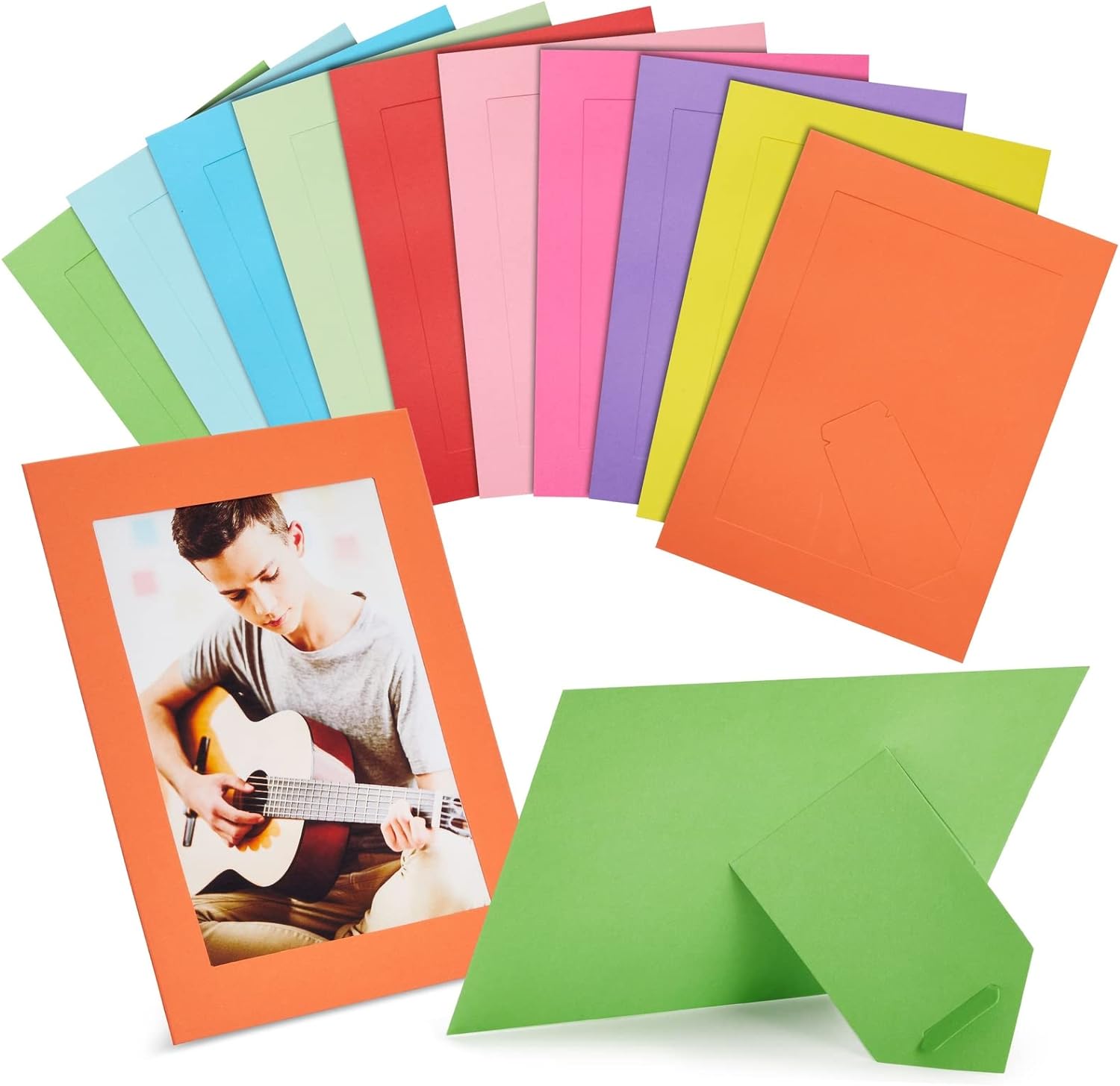 Juvale 30 Pack Colorful 5x7 Paper Picture Frames, Cardboard Photo