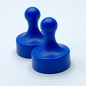 GLASSBOARD STUDIO Powerful Neodymium Magnets, Pawn-Shaped - Strong Fridge/Refrigerator and Whiteboard Magnet, Ideal for Office, Kitchen, Crafts - Rare Earth, Heavy Duty 2, Blue