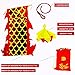 DSJUGGLING 3D Dragon Poi with 340g Weighted Ball & 1.1 Meters Swing Rope - Silk Flowy Shaking & Flinging Chinese Golden Dragon Ribbon Streamer + Travel Bag! (6 Meters (19.6 FT), Golden Red Dragon)