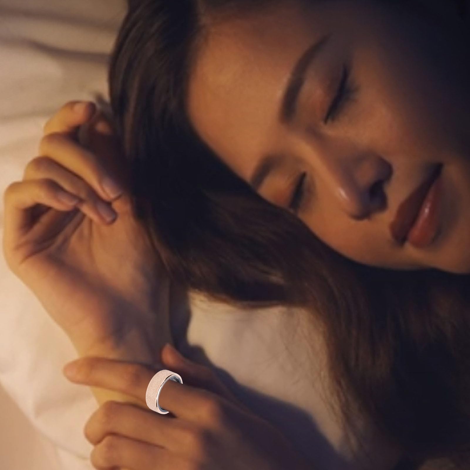 Garsent Smart Ring Fitness Tracker, Bluetooth IP68 a Prueba de Agua, Monitoreo de Sueño, Pasos y Salud, Elegantes Anillos Deportivos Inteligentes para Hombres y Mujeres iOS y Android,