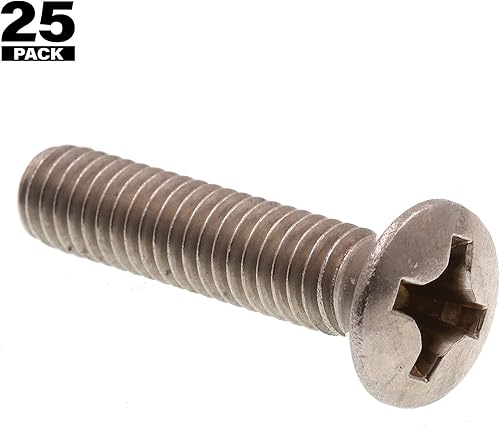 Miniatura 3 de Prime-Line 9011625 Tornillo de máquina, cabeza ovalada Phillips, 5/16 in-18 X 1-1/2 in, grado 18-8 acero inoxidable, paquete de 25