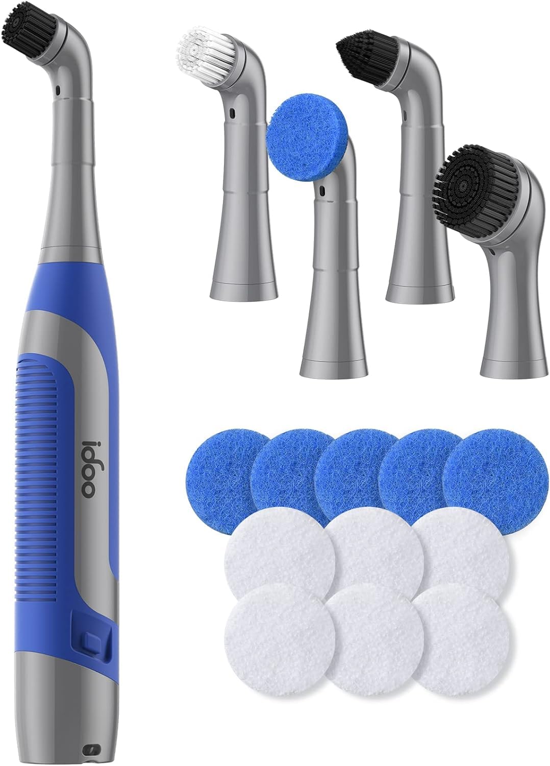 iDOOElectric Cleaning Brush, Cordless Electric Scrubbing Brush Power Scrubber with 5 Brush Heads, Cleaning Brush Tool for Home Kitchen Bathroom Shower Grout Cleaner Tub Tile Wall Crevice