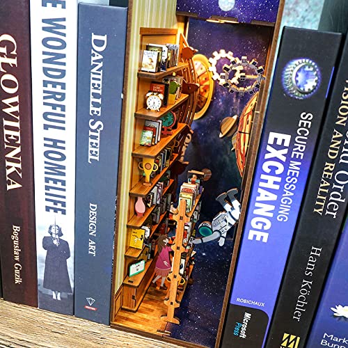 Kit Book Nook DIY – Miniatura De Nave Espacial Con Luces LED Y Astronauta Desmontable Para Manualidades