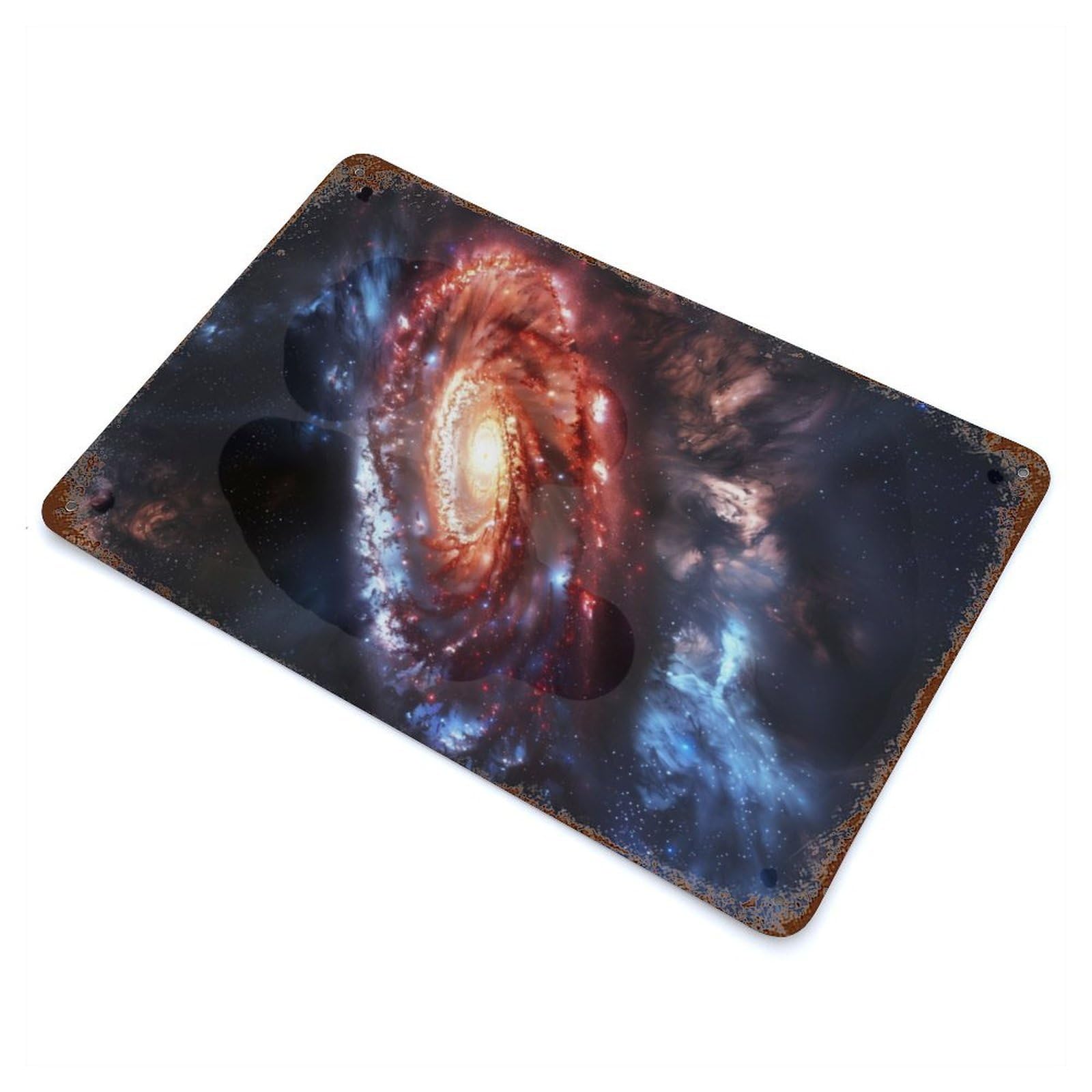 Galaxy Heart Rust Effect Tin Sign 11.8"x7.9", for Bistro, Counter And Cafe Decor, Shabby Chic Decor