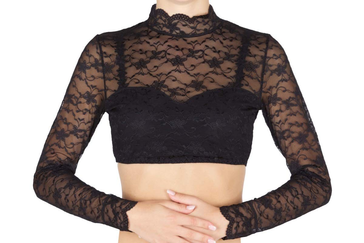 Nina von C. Damen Spitzen Dirndlbluse Jenna Langarm 48470971 - Weiß