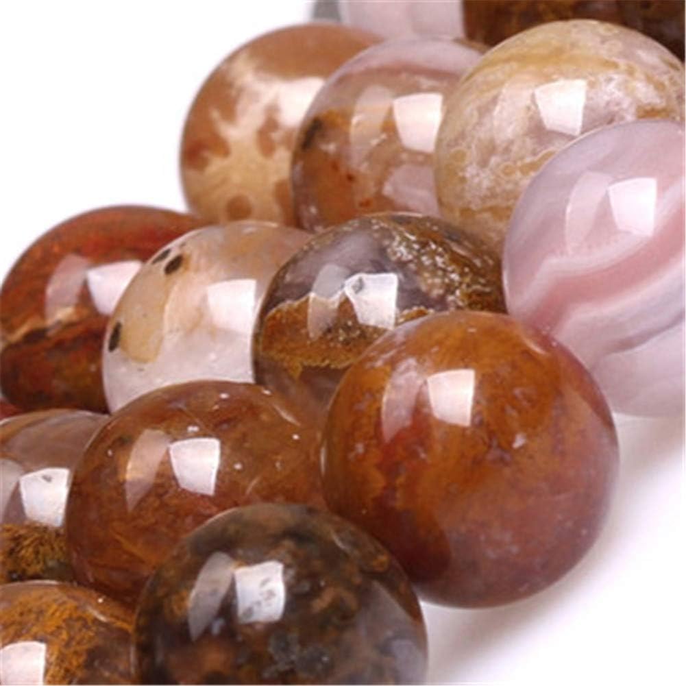 GEM-Inside AA Grade Natural 8mm Brown Aqua Nueva Agate Round Gemstone Semi Precious Loose Beads for Jewellery Making 15'' - Image 3