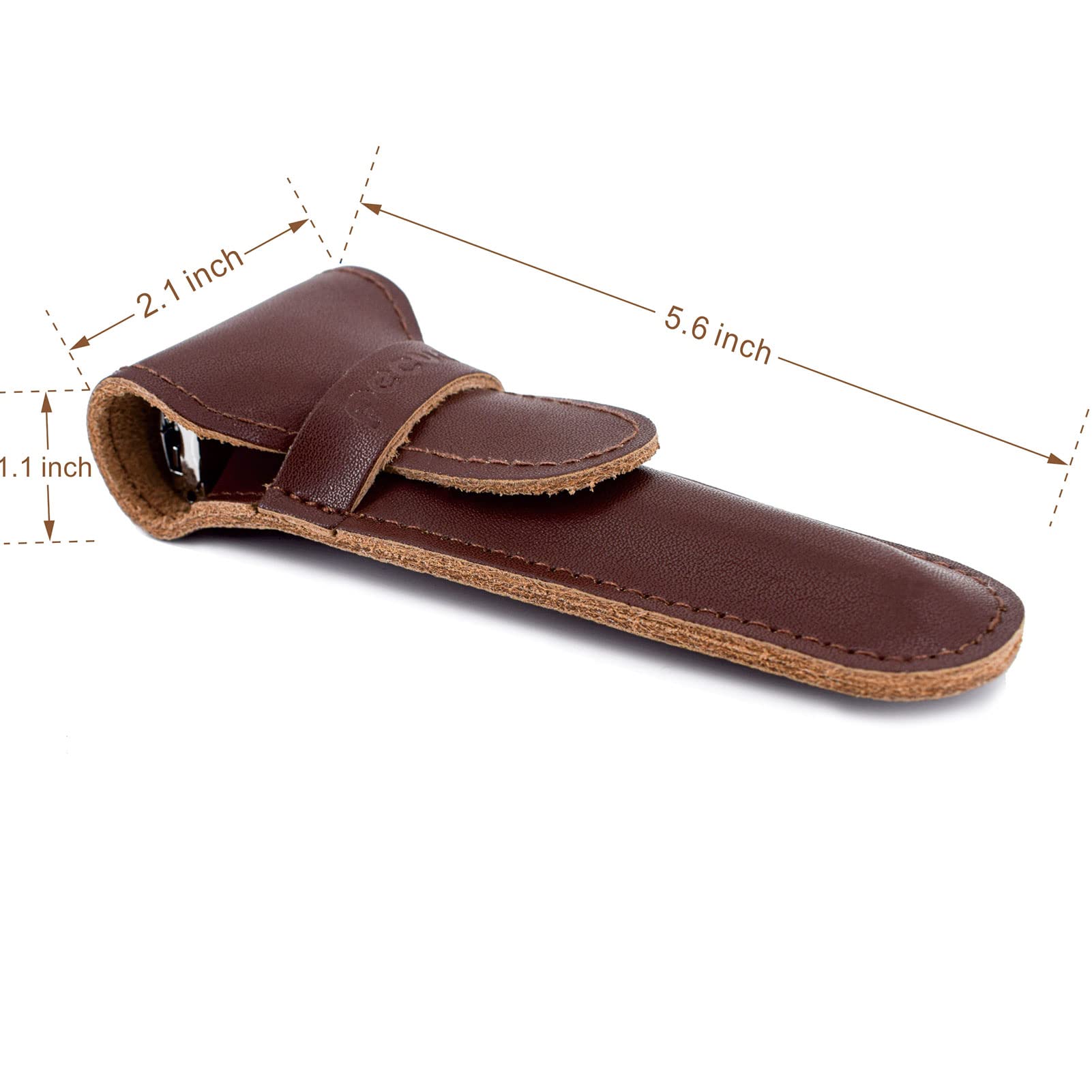 Oryginalna skórzana osłona ochronna na brzytwę ze skóry / Travel Case for Any Safety Razors - Brown Razor Case Keeps Your Double Edge Razor Blade Safe..., brązowy, modny;