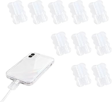 10 Pack Dual Wave Cable Protectors, Compatible with Standard Lightning Charging Cables, Anti-Fray Cord Saver, Cable Organiser, Rigid Plastic Cable Cover