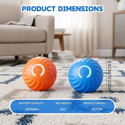 Miniatura 7 de Pelotas interactivas de juguetes para perros, pelota que rebota automática mejorada en 2026, bola vibratoria inteligente para mascotas, juguetes