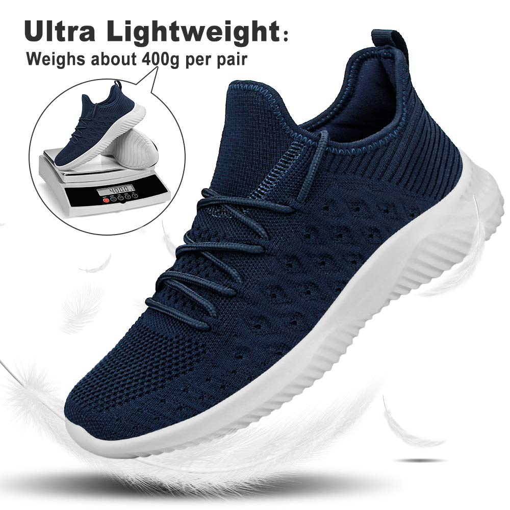 Feethit Chaussures de marche à enfiler légères et respirantes pour homme, bleu, 44.5 EU