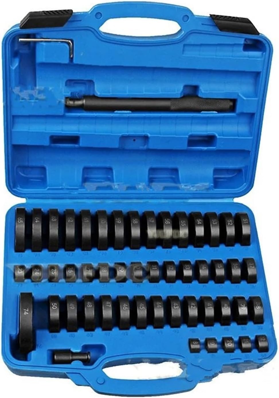 Bushing Tools 51pc Bushing Driver Disassembly Bearing Extractor Set Transmission Wheel Race Seal Kit Bush Removal Install Tool(Blue)