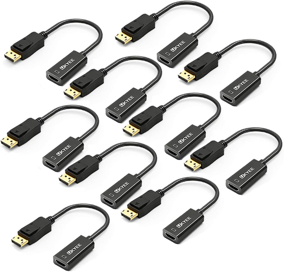 Adaptateur Displayport vers HDMI lot de 10 noir convertisseur mâle femelle