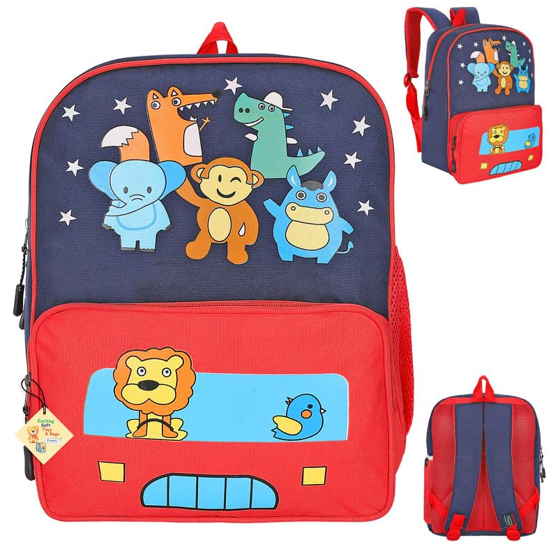Image of Frantic Soft Cartoon Design Animal Velvet Plush School Backpack Bag For 2 To 5 Years Boys Girls Nursery Preschool Picnic Carry Travelling Bags