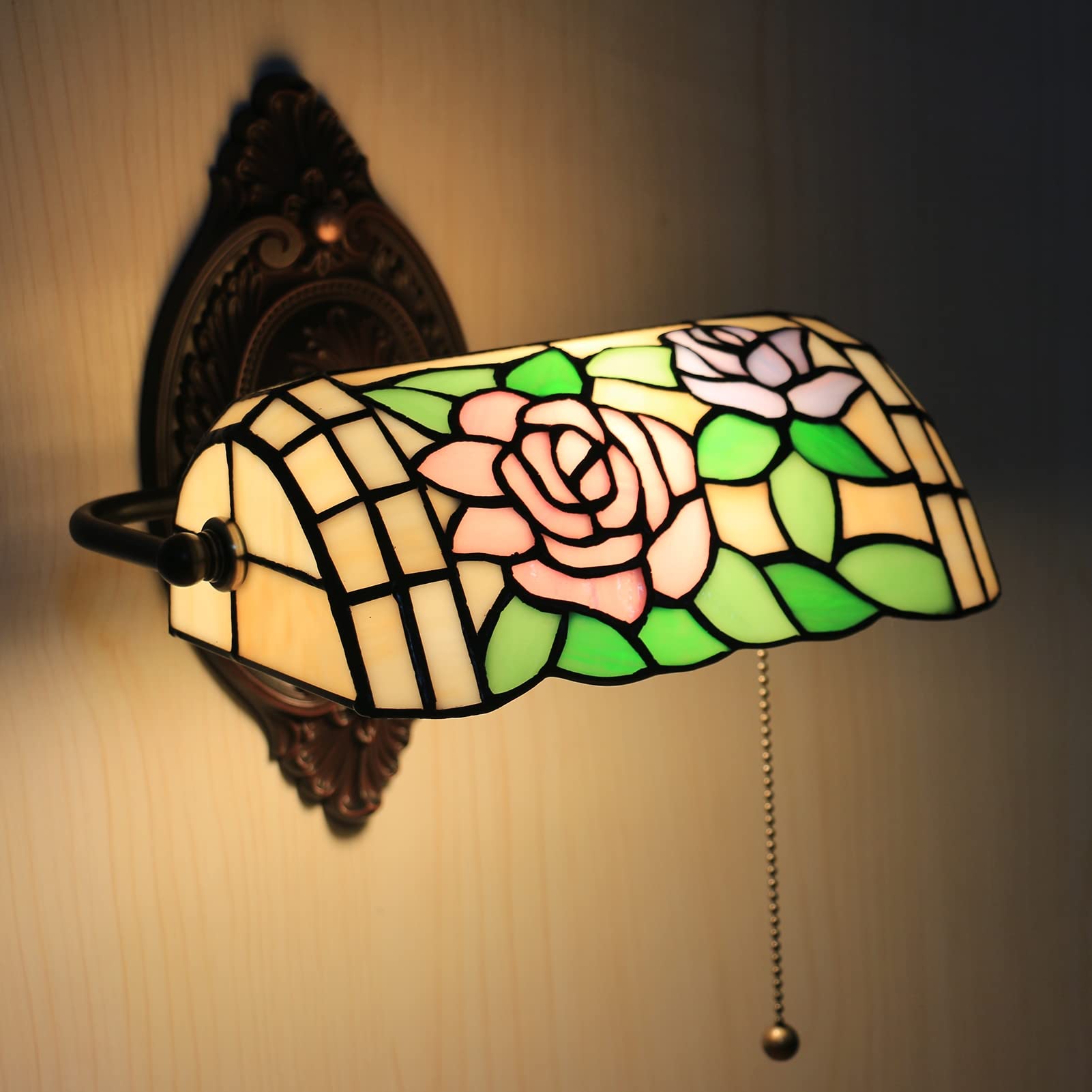 Uziqueif Wall lamp inside vintage, wall lamp with switch, 10 inch tiffany wall lamp, wall lamp inside, reading lamp wall mount, E27 wall sconce lighting decor,D