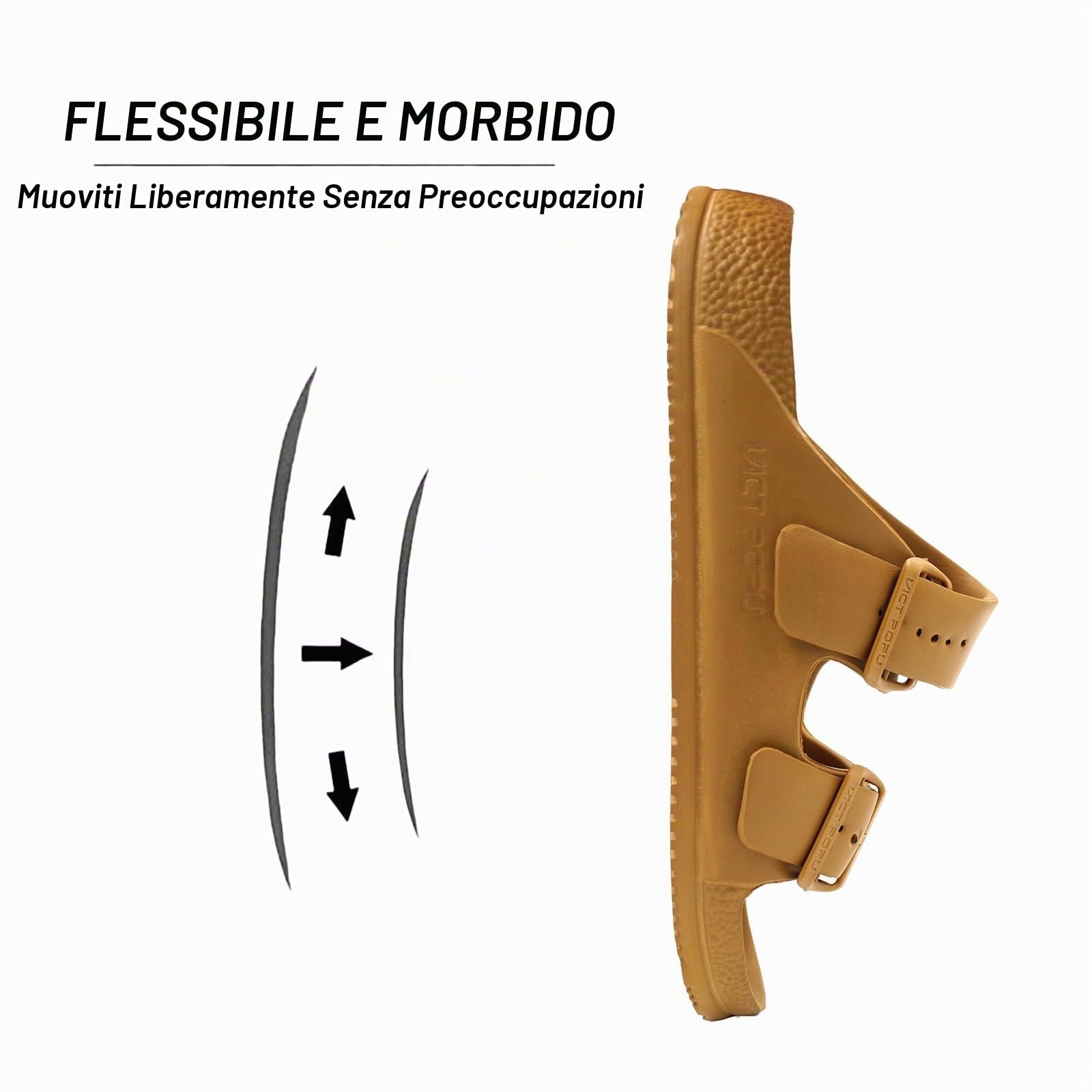VICT POPU Ciabatte da donna con plantare, sandali piatti, antiscivolo, estivi, casual, in EVA, per adulti, marrone, 39 EU