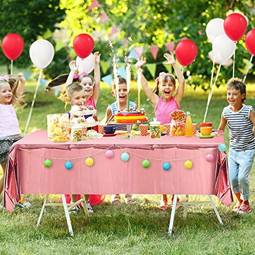 ELECLAND Rose Gold Table Cover, Metallic Rose Gold Plastic Tablecloth 137 x 274 cm Rectangle Pink Foil Table Covers for Wedding, Baby Shower, Birthday Party Decoration - Image 6