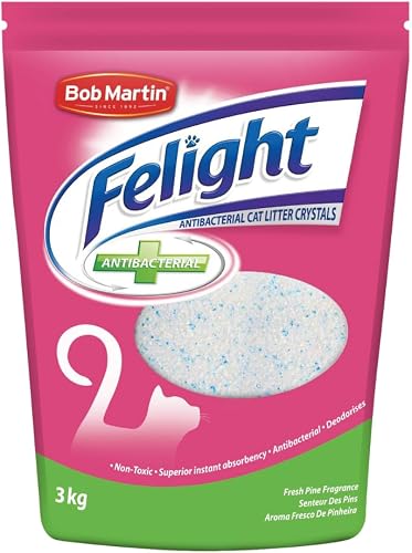 Bob Martin - Felight 3kg Cat Litter Crystals, Anti-Bacterial Pine Scent