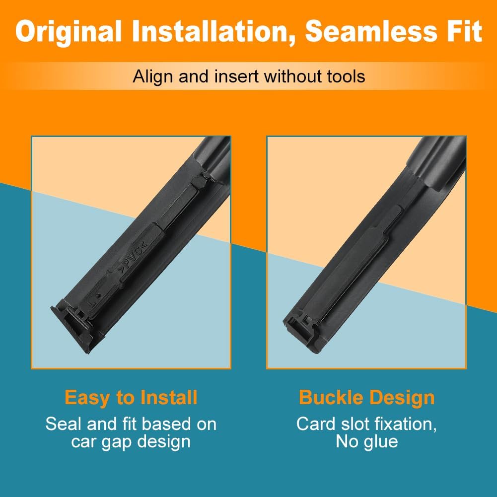 JDMON Roof Drip Molding Strips Weatherstrip Compatible with Toyota Camry 2007 2008 2009 2010 2011, Replace 75555-06030 75556-06030, Left and Right, 2 PCS