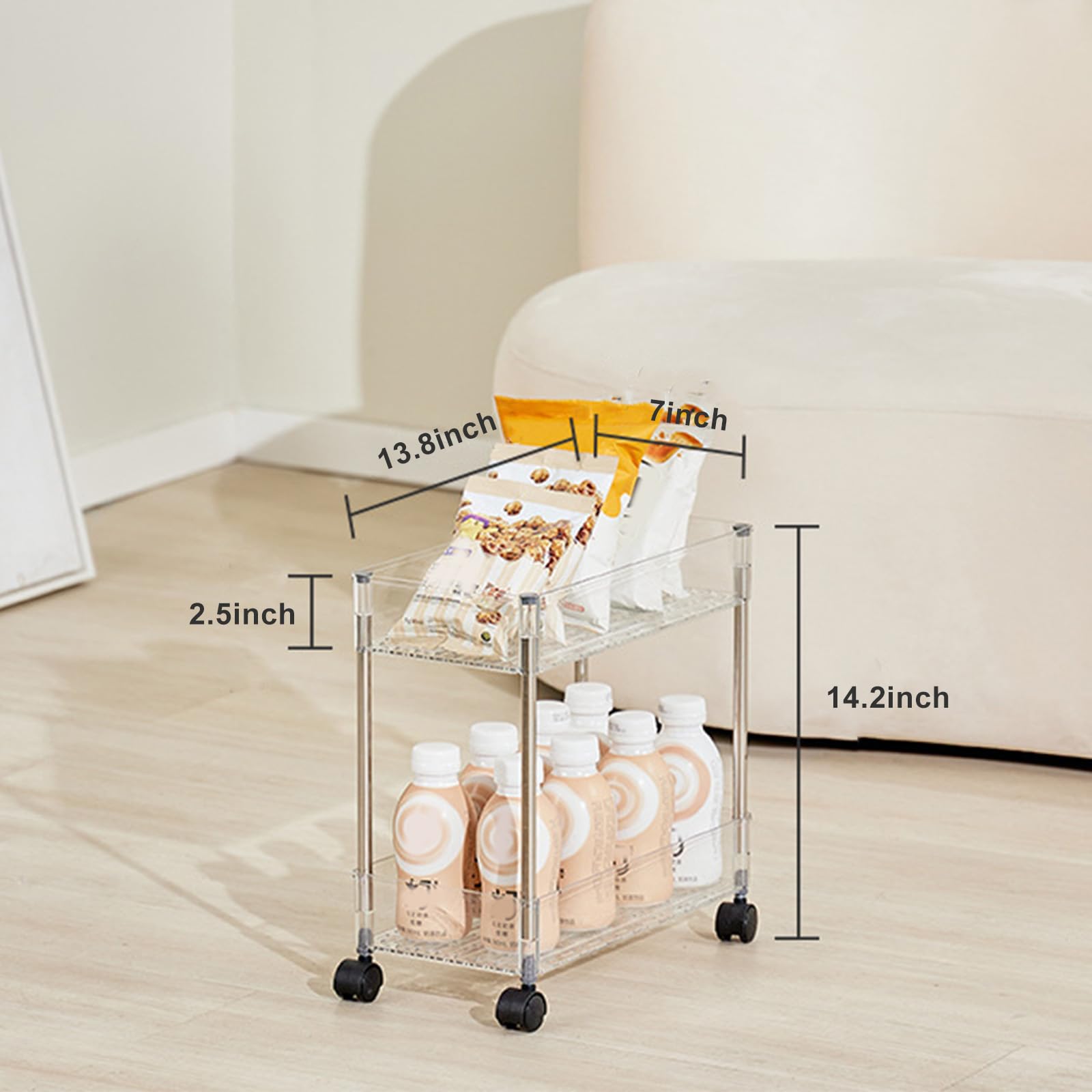 Rollwagen - Beweglicher Rollwagen für Küche, Bad, Wohnzimmer & Wäsche - Lösung für kleine Räume