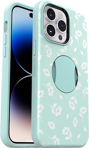 OtterBox OTTERGRIP Symmetry Series - Funda para iPhone 14 Pro Max - Poppy by The Sea (azul)