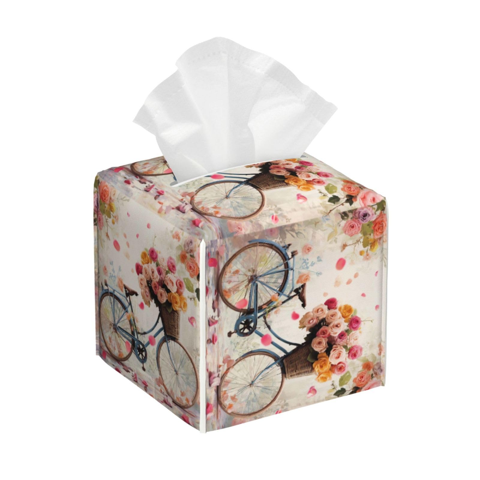 Flower Bicycle Tissue Box Cover Square Cube Boxes