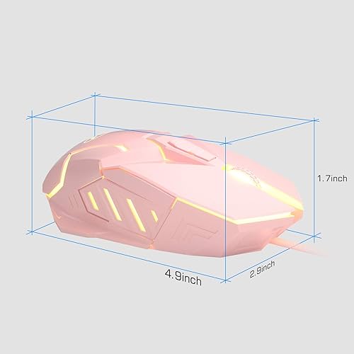 Miniatura 2 de MageGee G10 Gaming Mouse Wired, 7 Colors Breathing LED Backlit Gaming Mouse, 6 Adjustable DPI (up to 3200 DPI), Ergonomic Optical Computer Mouse