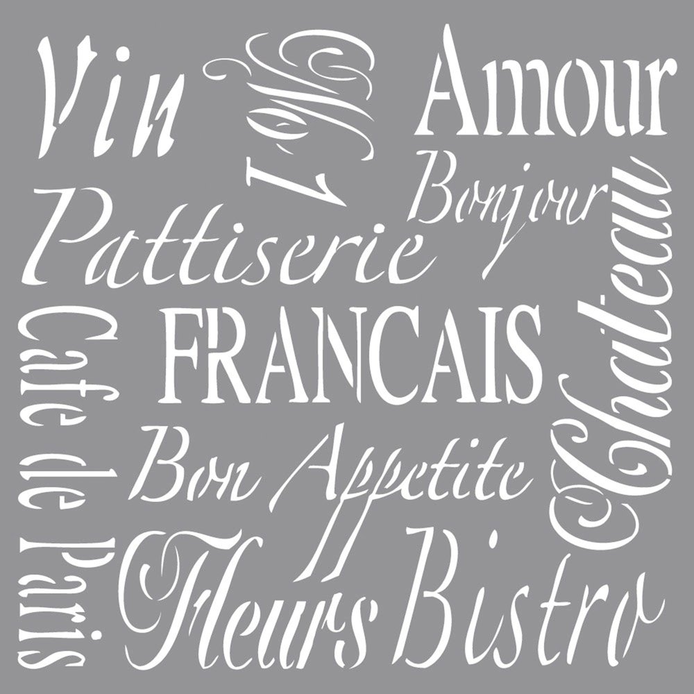 Rayher 38906000 Reusable Stencil with French Living Designs, Stencil Mask for craft and home décor projects