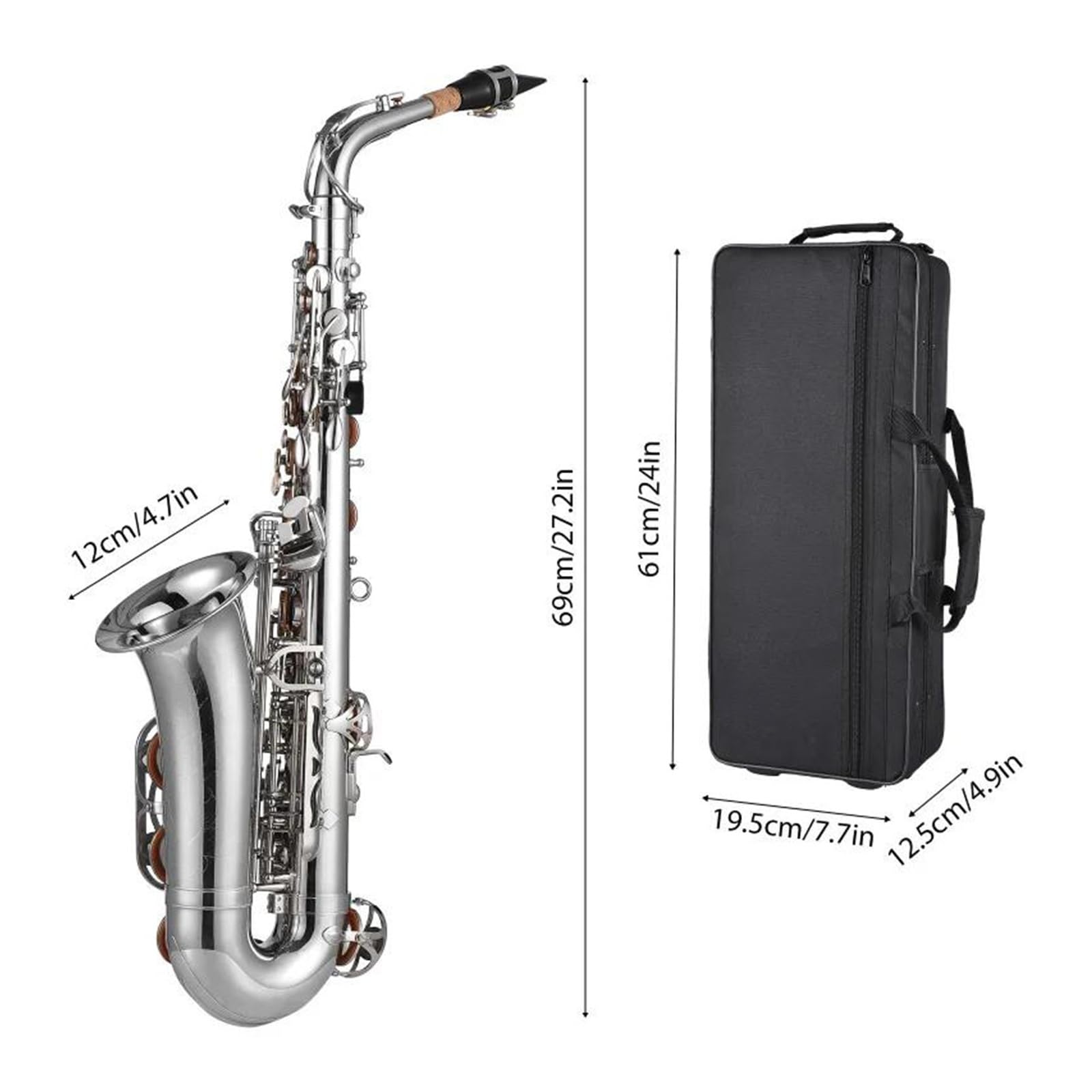 Saxofón alto en mi bemol Instrumento de metal adecuado para principiantes y jugadores profesionales