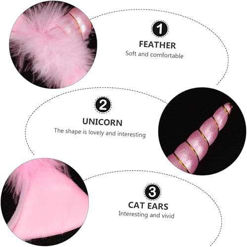Miniatura 9 de FOMIYES 1 diadema de unicornio iluminada para niñas, bandas elásticas para el cabello, diademas para el día del cabello, diadema de orejas de cuerno