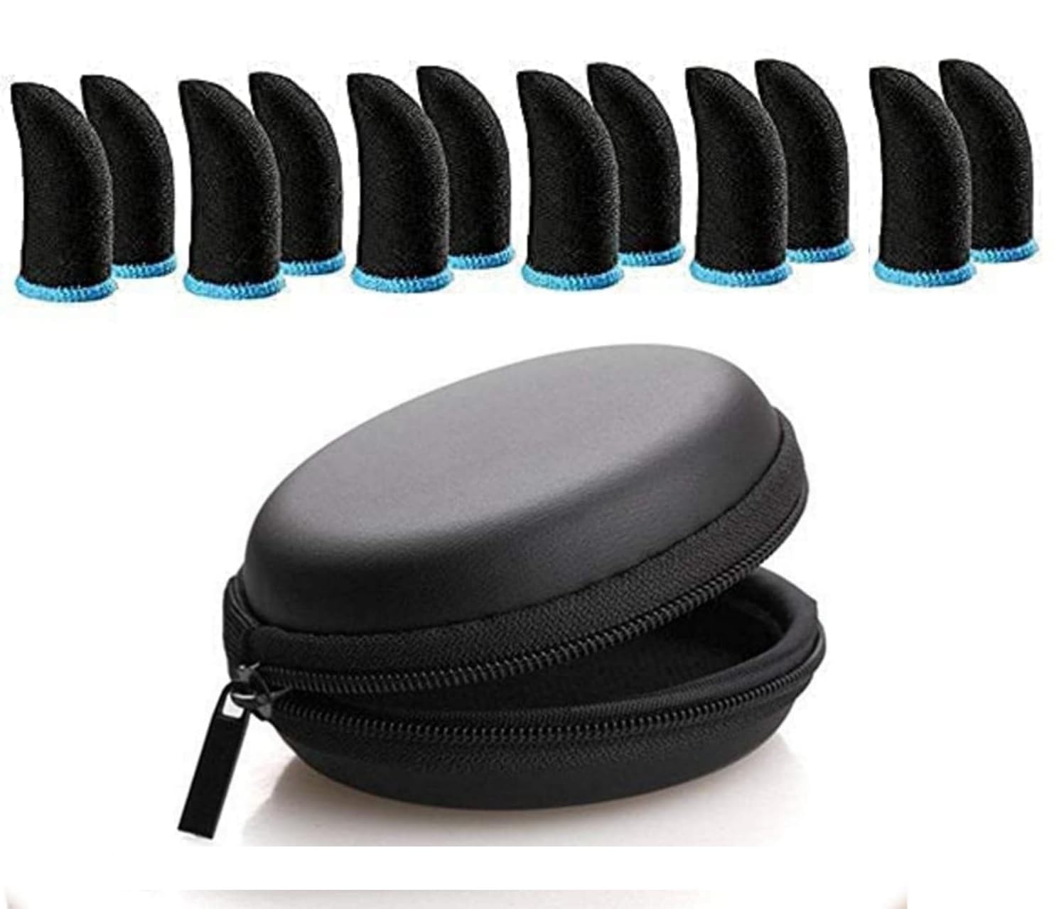 CERLINK (12 Pcs with Black Pouch) Pubg Anti-Slip Thumb Sleeve, Slip-Proof Sweat-Proof Professional Touch Screen Thumbs Finger Sleeve for Pubg Mobile Phone Game Gaming Gloves Multi Colour