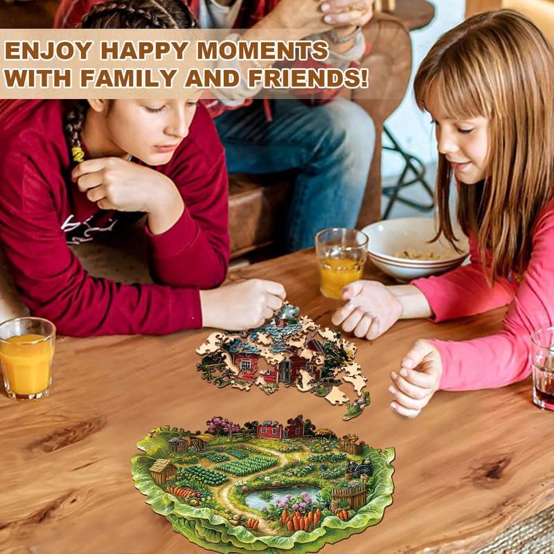 Jigfoxy Wooden Puzzles for Adults 250-Piece Farm in a Lettuce Jigsaw Puzzle - Image 2