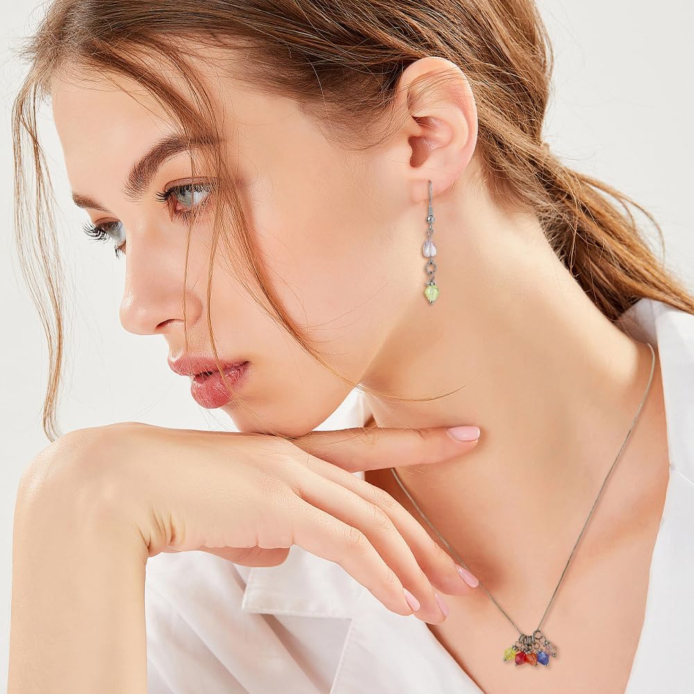 SUPERFINDINGS 90Pcs 15 Colors Faceted Glass Charms Electroplate Glass Beads Bicone Dangle Charms Pendants with Open Jump Rings Charm for Necklace Bracelet Jewelry Making - Image 6