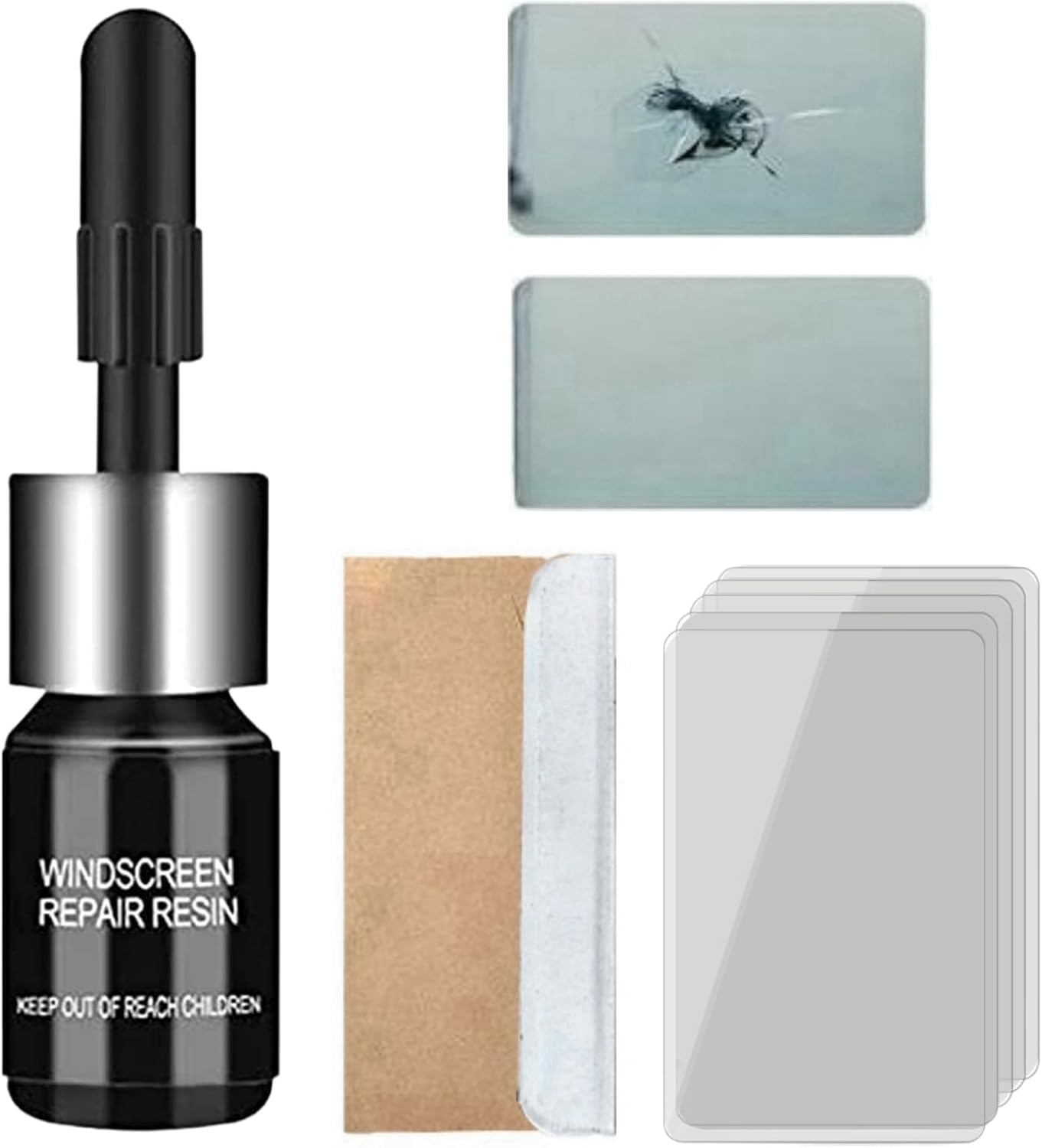 Windscreen Repair Kit,Glass Scratch Remover,Glass Repair Fluid,Cracked Glass Repair Kit,Glass