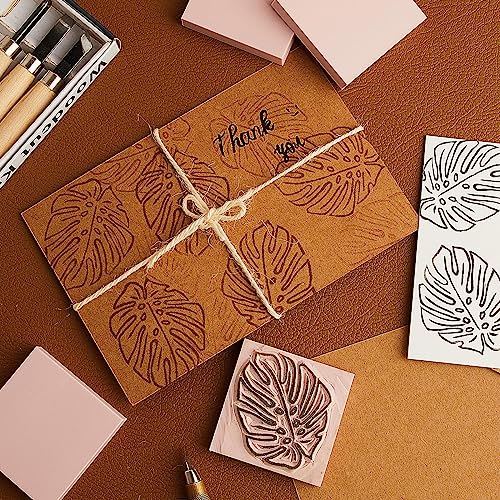 Image of Frienda 1 Pcs 2 inch x 2 inch Rubber Carving Blocks Linoleum Blocks for Printmaking, Stamp Making, DIY Crafting, Scrapbook, Painting, Soft and Easy to Carve (Pink)