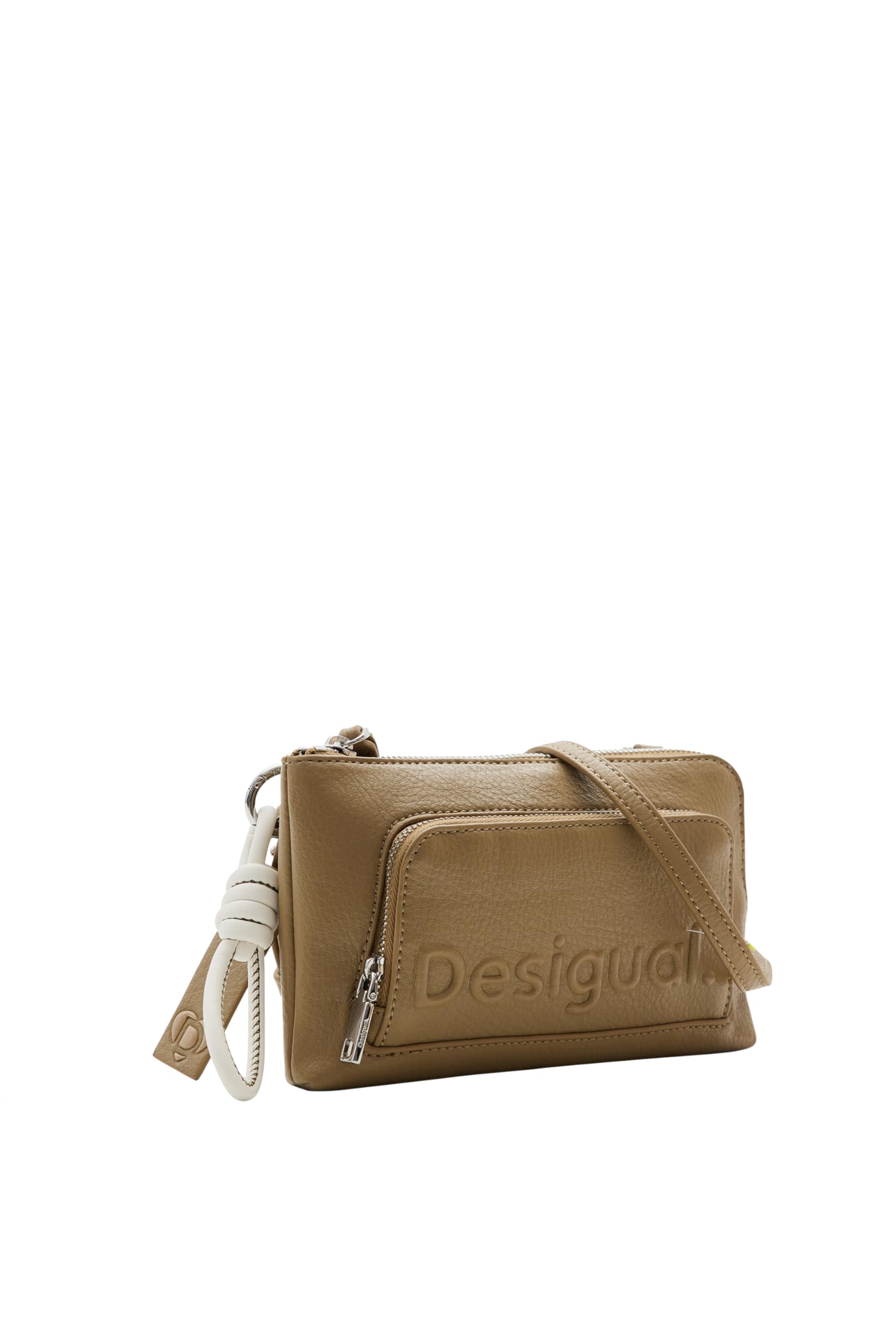 Desigual bolso bandolera Half Logo 24 Lisa Crossbody Bag Kaki marrón topo