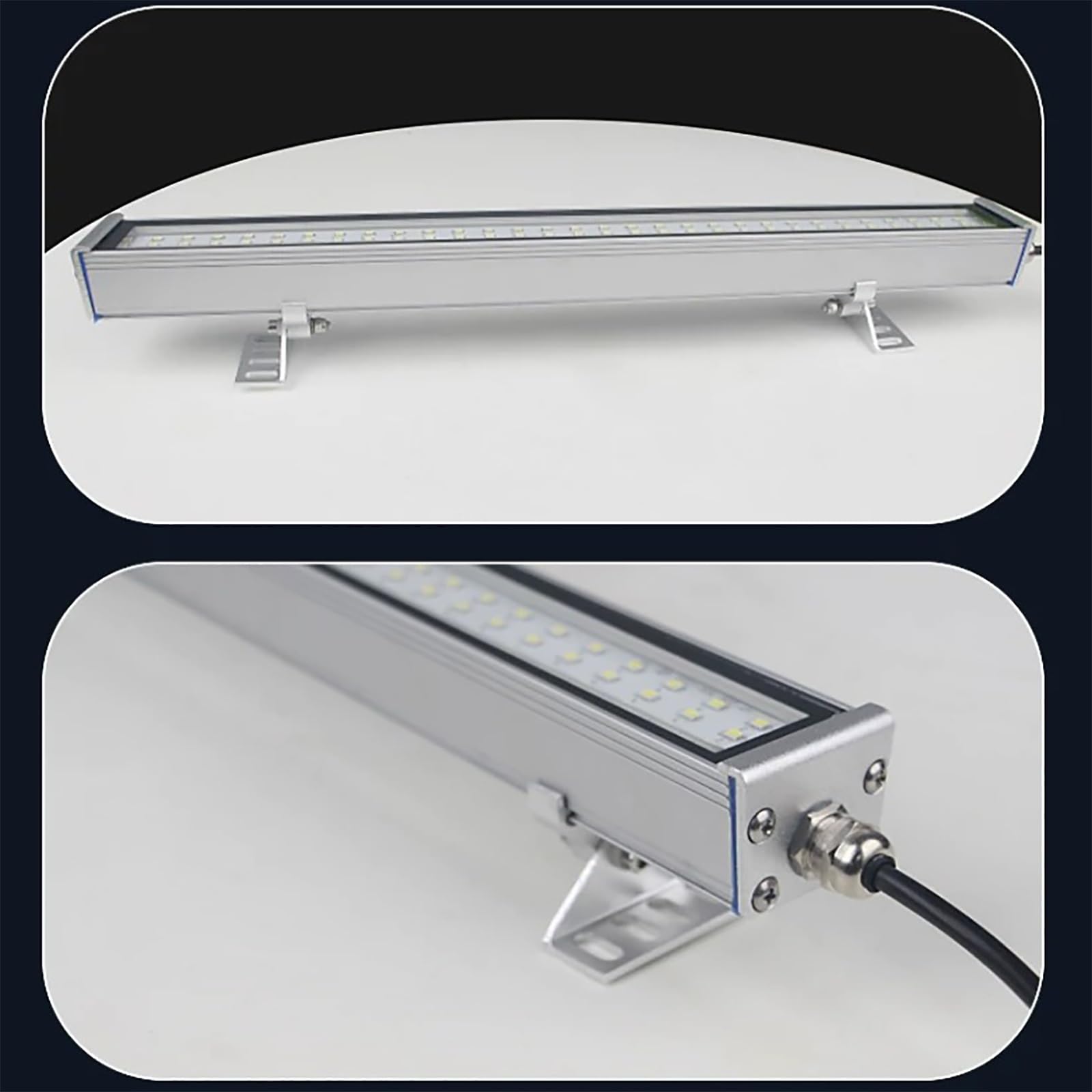 Przemysłowa Lampa Rurowa, Lampa Robocza CNC 24–36 V, Oświetlenie Przemysłowe ze Stopu Aluminium do Obrabiarek i Tokarek, Uchwyt Przesuwny, Wodoodporność IP68(16W)