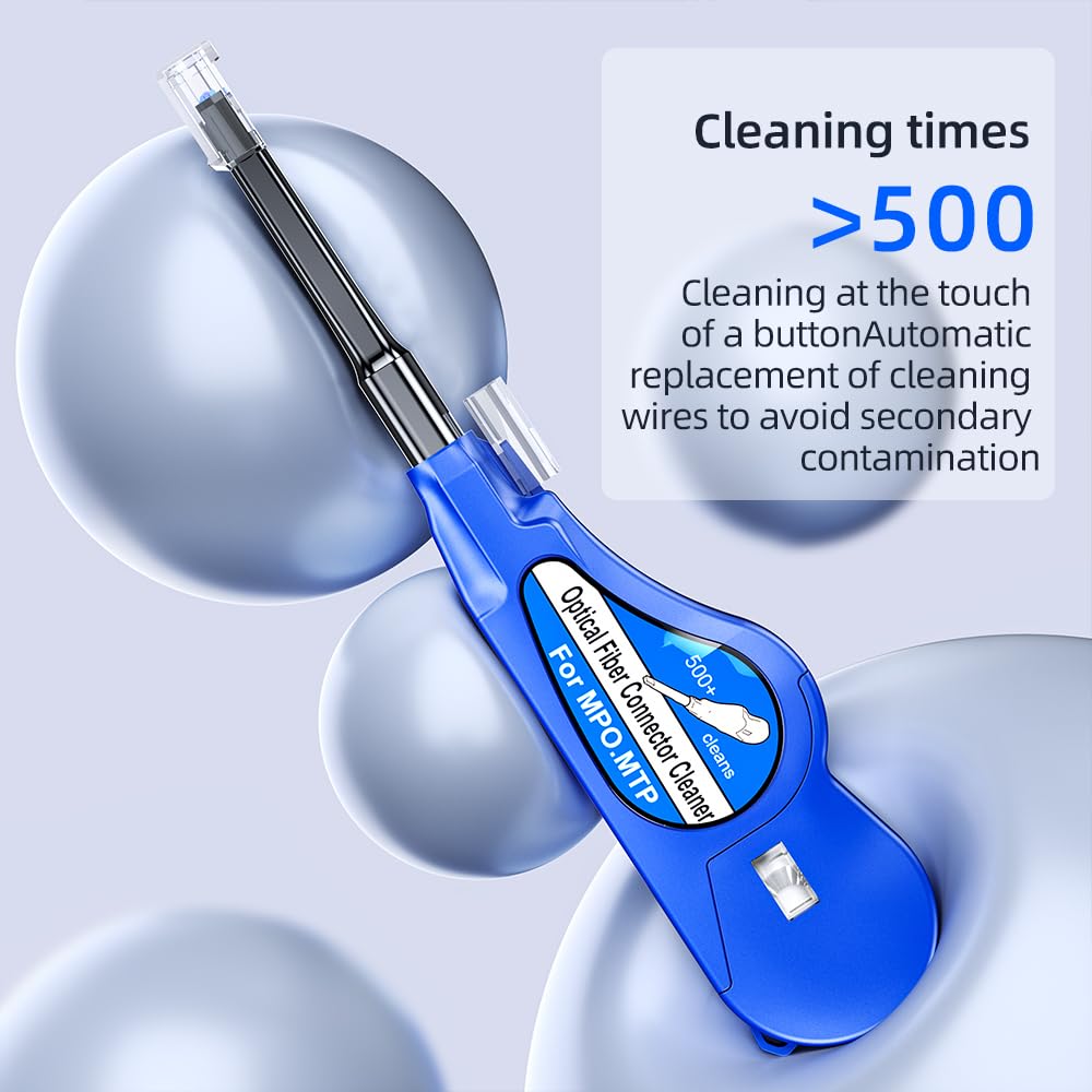 Fiber Optic Cleaner for MTP/MPO Connector, Over 500 Times Cleans,Fiber Endface Cleans & Optical Connector Cleans(Blue)
