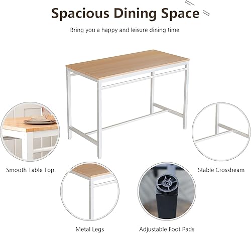 Miniatura 4 de AWQM Juego de mesa de comedor de 5 piezas, moderno juego de mesa de bar con 4 sillas, juego de mesa de desayuno y sillas de cocina para el hogar,