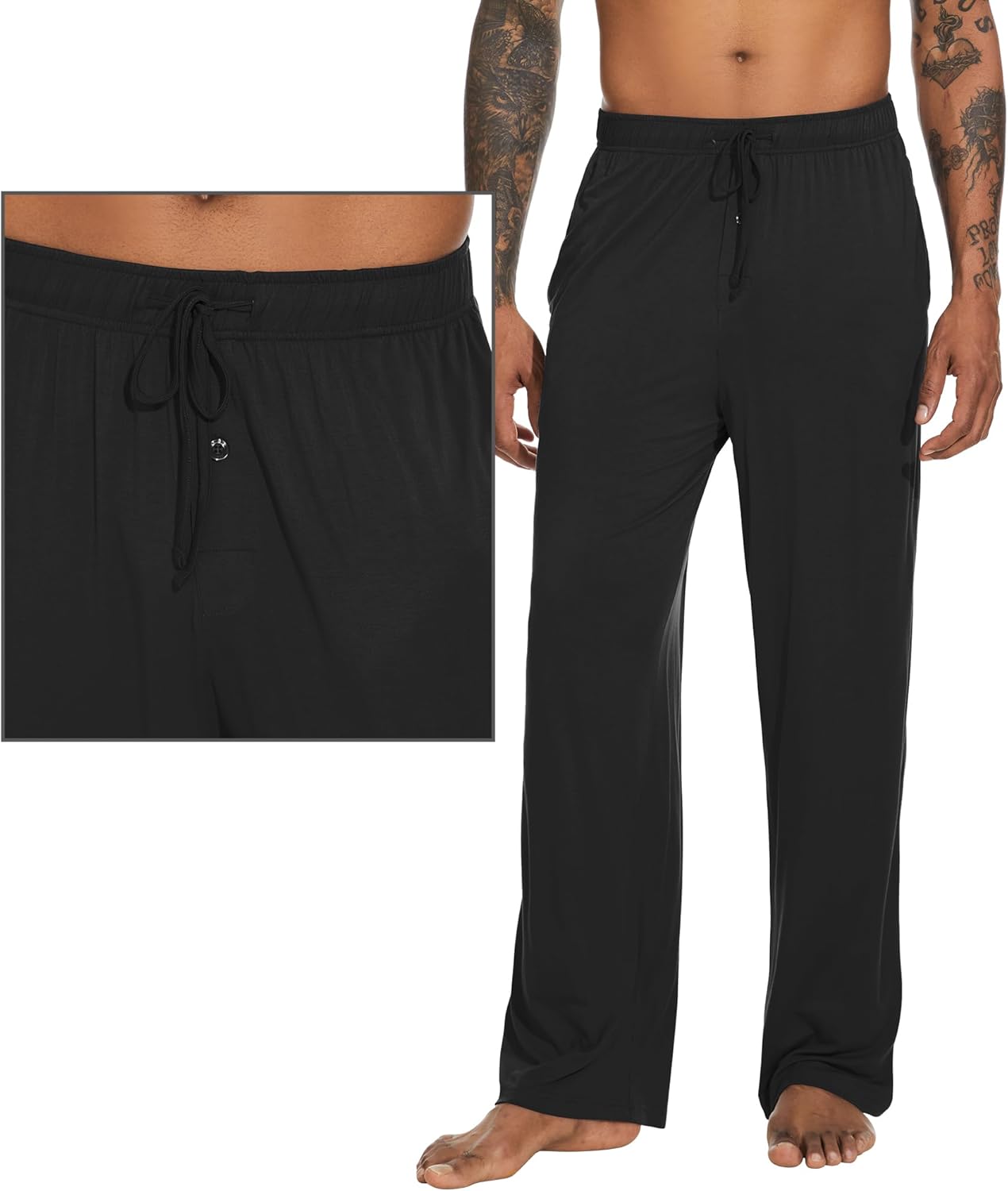 WiWi Viscose from Bamboo Mens Pajama Pants Soft Lounge Bottoms Sweatpants Sleep Pant Drawstring with Pockets S-XXL - Image 4