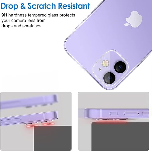 Miniatura 9 de Protector de lente de cámara para iPhone 12 Pro, vidrio templado, cobertura completa, antiarañazos, paquete de 2